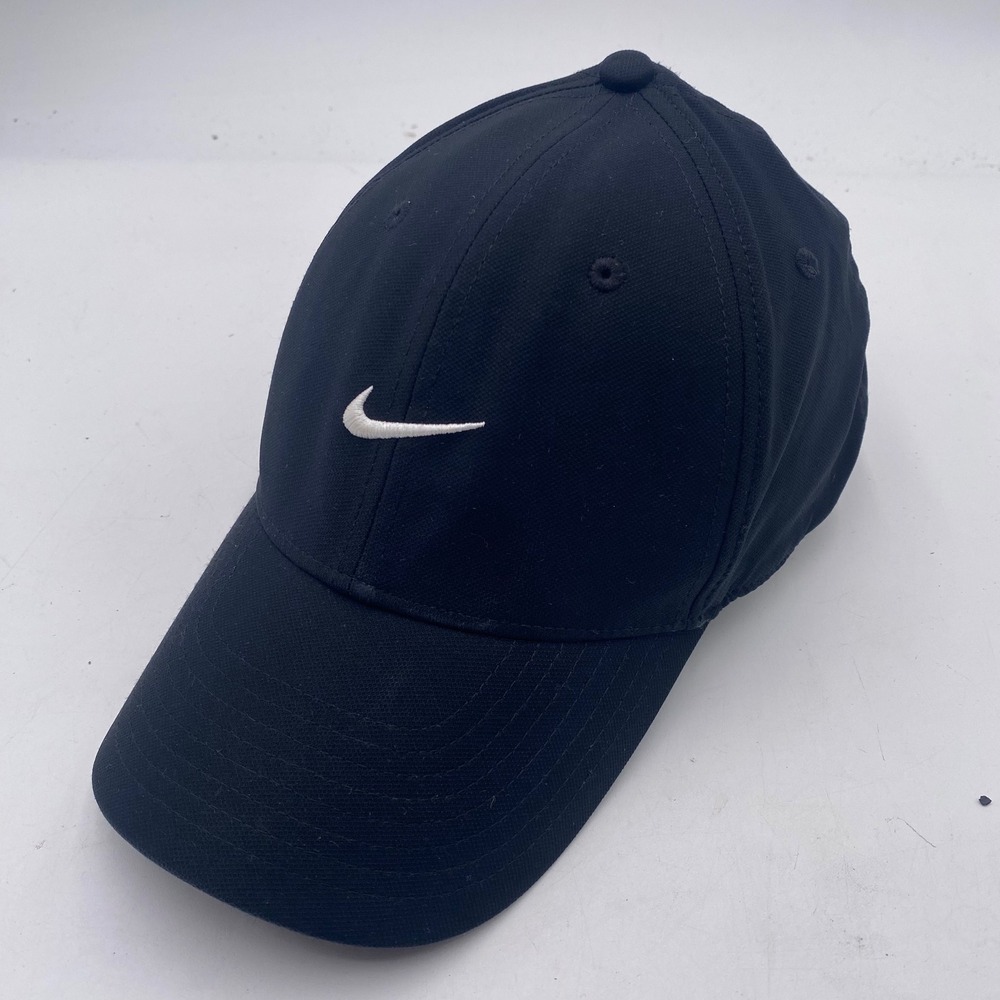 Nike Dri-FIT Club Cap Hat M/L Black Embroidered Swoosh Snapback Golf Sport Mens